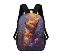 sinyumoney Fox in Flowers Fantasy Art Mochila Escolar, De Negocios, Para Portátil, Unisex, Informal, Para Adolescentes, Chicas, Chicos, Mujeres Y Hombres 17inch