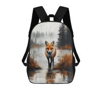 sinyumoney Fox in Misty Lake Painting Mochilas Infantiles Impresas En 3D, Mochilas De Moda Informales, Mochilas De Viaje Bonitas, Mochilas Informales Para Exteriores Para Niños Y Niñas 17inch