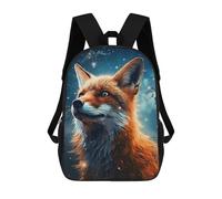 sinyumoney Fox in Starry Sky Mochila Escolar Infantil Con Impresión 3D, Mochila Escolar Informal Para Niños De Primaria Y Secundaria 17inch