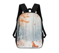 sinyumoney Fox in Winter Forest Mochila, Mochila Infantil, Mochila Escolar Para Estudiantes, Mochila Para Libros, Mochila Escolar Impresa En 3D Para Niños Y Niñas 17inch