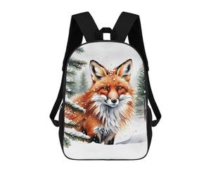 sinyumoney Fox in Winter Watercolor Painting Mochila Escolar Impresa En 3D Para Niños 17inch Mochilas Para Niños Y Niñas, Mochilas Escolares Para Niños, Mochilas De Viaje