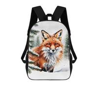 sinyumoney Fox in Winter Watercolor Painting Mochila Escolar Para Niñas Y Niños, Mochilas De Gran Capacidad, Mochilas Ligeras Para Niños Y Estudiantes 17inch