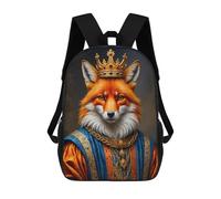 sinyumoney Fox King Mochila Escolar De Moda, Mochila De Papelería Impermeable, Mochilas Informales Para Adolescentes, Niños, Mujeres Y Hombres 17inch
