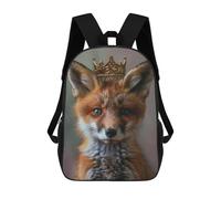sinyumoney Fox King Mochila Escolar Infantil Impresa En 3D Para Niños, Mochilas De Viaje, Bolsas Para Libros Para Niños Estudiantes De Primaria 17inch