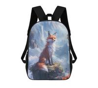 sinyumoney Fox Kitsune Colorful Mochila Infantil De 17 Pulgadas, Mochila Escolar Con Estampado 3D De Dibujos Animados Para Niños Y Adolescentes.