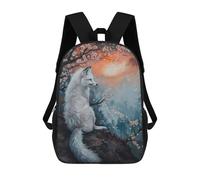 sinyumoney Fox Magical Fairy Tale Sun Mochila Escolar Ligera E Informal Para El Día A Día, Ideal Para La Escuela, El Trabajo O Los Viajes 17inch