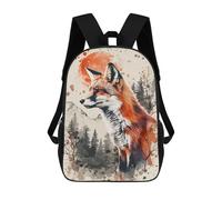 sinyumoney Fox Nature Watercolor Mochila Escolar Infantil De 17 Pulgadas, Mochila Escolar Impresa En 3D Para Niños De Primaria Y Secundaria