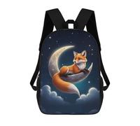 sinyumoney Fox on Crescent Moon Mochila Infantil, Mochila Escolar Infantil, Mochilas Escolares Impresas En 3D Para Niños Y Estudiantes Adolescentes 17inch