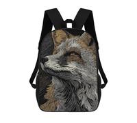 sinyumoney Fox Portrait Illustration Mochila Infantil Para Niñas Y Niños, Mochila De Día, Escuela Primaria, Perfecta Para La Vuelta Al Cole O Educación Física, Regalos Y Viajes 17inch