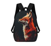 sinyumoney Fox Portrait on Dark Background Mochila Escolar, Bolso De Negocios, Bolso Para Portátil Resistente: Perfecto Para Viajes, Trabajo Y Uso Diario 17inch