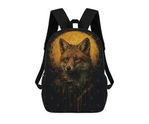 sinyumoney Fox Portrait with Golden Halo Mochila Infantil De Moda Divertida Mochila Escolar Para Niños Y Adolescentes Con Impresión 3D Para Niños 17inch