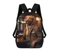 sinyumoney Fox Red Labrador at Pub Mochila De Peluche Con Dibujos Animados, Mochila 3D Para Niños, Bolsa Escolar, Idea De Regalo De Cumpleaños Para Niños Y Niñas 17inch