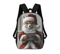 sinyumoney Fox Santa Reading Mochila Escolar Infantil Impresa En 3D Para Niños, Mochilas De Viaje De Alta Capacidad, Bolsas Para Libros, Mochila Escolar Infantil 17inch