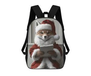 sinyumoney Fox Santa Reading Mochila Escolar Ligera Para Aeropuerto, Estudiantes Universitarios, Mochila Para Hombres, Mujeres Y Adolescentes 17inch