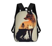 sinyumoney Fox Silhouette Mochila Escolar Impresa En 3D Para Niños, Mochila Escolar, Mochilas De Viaje, Bolso Informal De Moda Para Niños Y Estudiantes 17inch