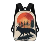 sinyumoney Fox Silhouette Sunset Mochila Escolar Infantil Impresa En 3D Para Niños, Mochila De Viaje De Alta Capacidad, Bolsas Para Libros, Mochila Escolar Infantil 17inch
