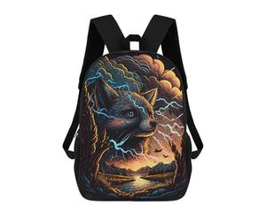 sinyumoney Fox Spirit Lightning Storm -1 Mochila Escolar Para La Escuela Secundaria, Preparatoria, Universidad Y Viajes Para Niños/niñas/adolescentes 17inch