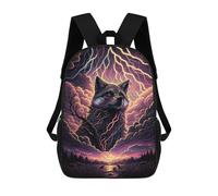 sinyumoney Fox Spirit Lightning Storm Mochila Infantil De 17 Pulgadas, Mochila Escolar Con Estampado 3D De Dibujos Animados Para Niños Y Adolescentes.