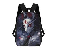 sinyumoney Fox Spirit Portrait with Red Accents Mochila Escolar Resistente Al Agua, Mochila De Viaje, Bolsa Para Computadora Para Hombres, Mujeres Y Adolescentes 17inch