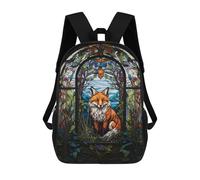 sinyumoney Fox Stained Glass Mochilas Infantiles Escolares Impresas En 3D, Mochilas Para Niños, Mochilas De Viaje Para Niños Y Niñas, Mochilas Escolares Para Niños 17inch