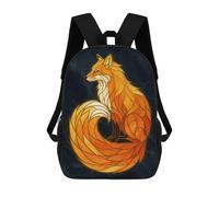 sinyumoney Fox Stained Glass Style Digital Art Mochila Infantil De Moda Divertida Mochila Escolar Para Niños Y Adolescentes Con Impresión 3D Para Niños 17inch