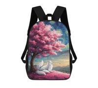 sinyumoney Fox Under Cherry Blossom Tree Painting Mochila Escolar Mochilas Escolares Para Niñas Y Niños Mochila Con Bolsillo Mochila Escolar De Moda Para Niños 17inch