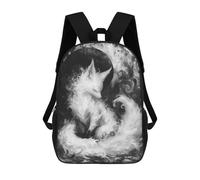 sinyumoney Fox Under Moon Mochila Infantil Escolar Para Niños Con Estampado 3D De Dibujos Animados, Mochila Escolar Para Estudiantes, Mochila Para Portátil Para Niños Y Niñas 17inch