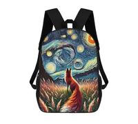 sinyumoney Fox Under Starry Night Mochila Escolar Infantil Impresa En 3D Para Niños, Mochilas De Viaje De Alta Capacidad, Bolsas Para Libros, Mochila Escolar Infantil 17inch