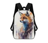 sinyumoney Fox Watercolor Mochila Infantil De 17 Pulgadas, Mochila Escolar Con Estampado 3D De Dibujos Animados Para Niños Y Adolescentes.