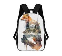 sinyumoney Fox Watercolors 2 Mochila Escolar Mochilas Escolares Para Niñas Y Niños Mochila Con Bolsillo Mochila Escolar De Moda Mochila Infantil 17inch