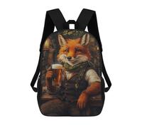 sinyumoney Fox with Beer in Tavern Mochila Escolar Ligera Para El Colegio, Mochila Escolar De Día, Mochila Para Libros Para Hombres, Mujeres Y Adolescentes 17inch