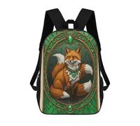 sinyumoney Fox with Emerald Necklace Portrait Mochilas Para Niños Mochila Escolar Mochila Escolar Impresa En 3D Para Niños Estudiantes De Primaria Y Secundaria 17inch