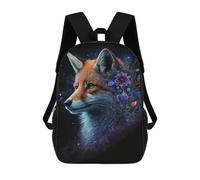 sinyumoney Fox with Flowers in Space Mochila Escolar Para Institutos De Secundaria Mochila Informal - Perfecta Para Viajes, Trabajo Y Uso Diario 17inch