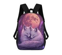 sinyumoney Foxes Under The Moon Mochila Impermeable Para Ordenador Portátil Para Niños/niñas/adolescentes 17inch