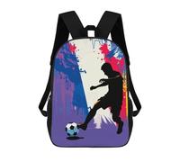 sinyumoney France Soccer Player Silhouette Mochila Escolar/de Negocios, Resistente, Para Portátil, Para La Escuela/trabajo/viajes 17inch