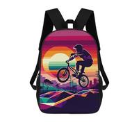 sinyumoney Freestyle BMX Sunset Wpap Mochila Escolar Impresa En 3D Para Niños Mochilas De Viaje De Alta Capacidad Bolsas Para Libros Mochila Escolar Para Niños Mochila 17inch