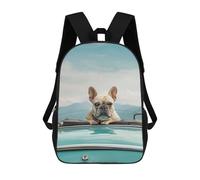 sinyumoney French Bulldog Cabriolet Mochila Escolar Infantil Impresa En 3D Para Niños, Mochilas De Viaje, Bolsas Para Libros, Mochila Escolar Infantil 17inch