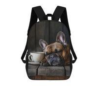 sinyumoney French Bulldog Coffee Cup Mochila Escolar Infantil, Mochilas Impresas En 3D, Mochilas Escolares De Moda Para Niños De Primaria Y Secundaria 17inch
