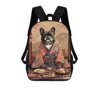 sinyumoney French Bulldog Eating Food Mochila Escolar, De Negocios, Para Portátil, Unisex, Informal, Para Niñas, Niños Y Adolescentes 17inch