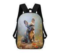 sinyumoney French Bulldog Gray Puppy Mochila Escolar, Bolso De Negocios, Bolso Para Portátil Resistente Para Niños/niñas/adolescentes 17inch