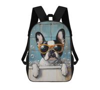 sinyumoney French Bulldog in Bathtub 17inch Mochilas Escolares Impresas En 3D, Mochilas Escolares De Moda Para Niños De Primaria Y Secundaria