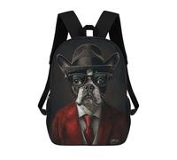 sinyumoney French Bulldog in Suit Mochila Escolar Impresa En 3D Para Niños 17inch Mochilas Para Niños Y Niñas, Mochilas Escolares Para Niños, Mochilas De Viaje