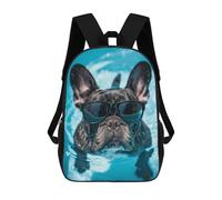 sinyumoney French Bulldog Pool Summer Mochila Escolar Infantil Con Impresión 3D, Mochila Escolar Informal Para Niños De Primaria Y Secundaria 17inch