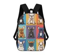 sinyumoney French Bulldog Variations Mochila Escolar Infantil Impresa En 3D Para Niños, Mochilas De Viaje, Bolsas Para Libros, Mochila Escolar Infantil 17inch