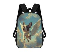 sinyumoney French Bulldog with Angel Wings Dog Loss Sympathy Gift Mochila Escolar Infantil Impresa En 3D Para Niños, Mochilas De Viaje, Bolsas Para Libros Para Niños Estudiantes De Primaria 17inch