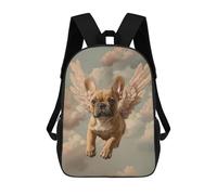 sinyumoney French Bulldog with Angel Wings Sentimental Pet Portrait French Bulldog Angel Mochila Escolar Impresa En 3D Para Niños Y Niñas, Mochila Escolar, Mochila De Viaje Para Niños 17inch