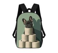 sinyumoney French Bulldog with Toilet Paper Pyramid Mochila Escolar Impresa En 3D Para Niños Y Niñas, Mochila Para Portátil Para Niños/estudiantes/adultos 17inch