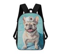 sinyumoney Frenchie with Toilet Paper on Head 17inch Mochila Escolar Impresa En 3D Para Niños, Mochila Escolar Informal De Moda, Mochilas De Viaje Para Niños Y Estudiantes.