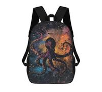 Sinyumoney Fresh Bell Peppers Mochila Escolar/Secundaria/Casual/Viaje/Escuela Secundaria - Ideal Para Viajes, Trabajo Y Diario, Octopus Silueta Galaxy, 17"