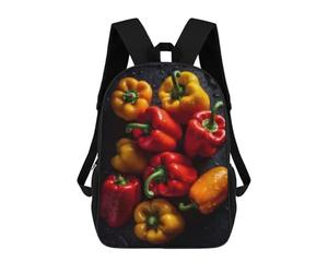 sinyumoney Fresh Bell Peppers Variety Pack Mochila Escolar Ligera Mochila Escolar De Día Mochila Para Libros Para La Universidad Para Acampar Aventuras Al Aire Libre Y Viajes Diarios 17inch